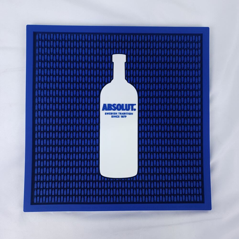 Absolut Vodka Blue Rubber Bar Mat Spill Mat Drink Rail Bottle Logo Swedish